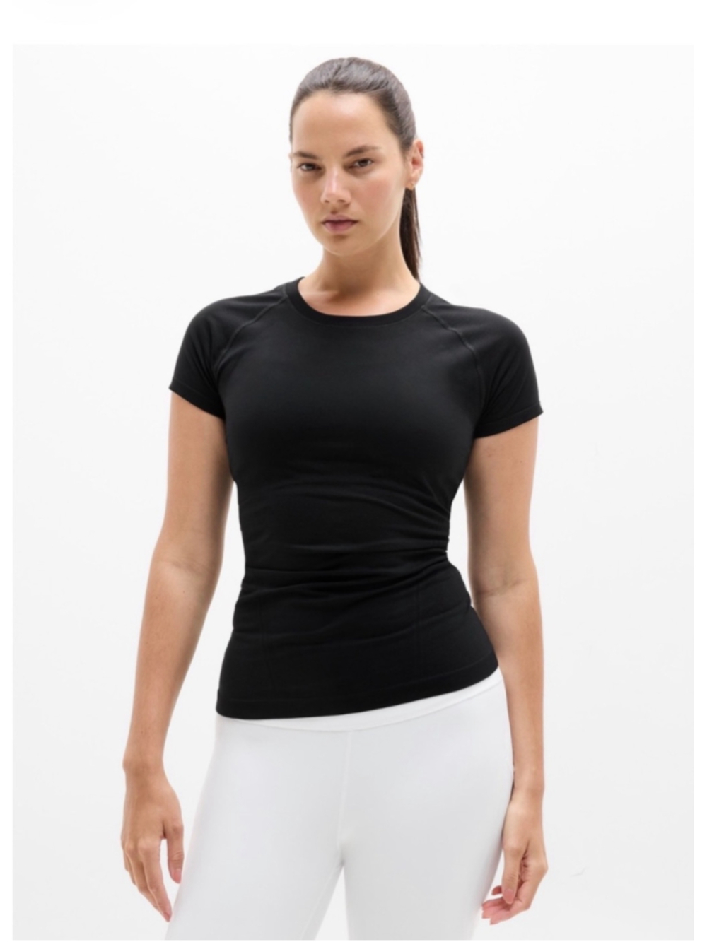 Women's Athleta Momentum Seamless Short Sleeve Tee Black Size L